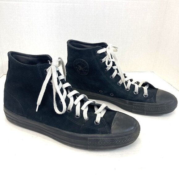 Converse Chuck Taylor All Star Pro Suede Leather Shoes Mens 9.5 Black High Top - Picture 1 of 16